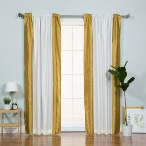 Faux Silk Border Blackout Curtain