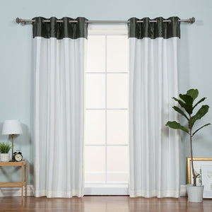 Faux Silk Top Border Blackout Curtain