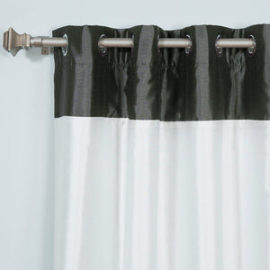 Faux Silk Top Border Blackout Curtain