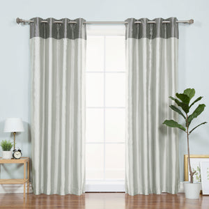 Faux Silk Top Border Blackout Curtain
