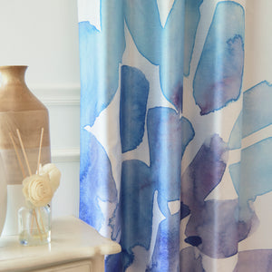 Faux Silk Watercolor Floral Blackout Curtains