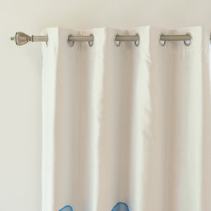 Faux Silk Watercolor Floral Blackout Curtains