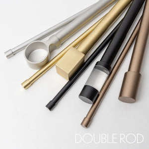 Capped Acrylic Cylinder Finial Metal Curtain Rod