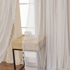 Dotted Lace Overlay Blackout Curtains