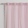 Dotted Lace Overlay Blackout Curtains