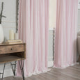 Dotted Lace Overlay Blackout Curtains