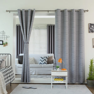 Sketched Chevron Room Darkening Curtains