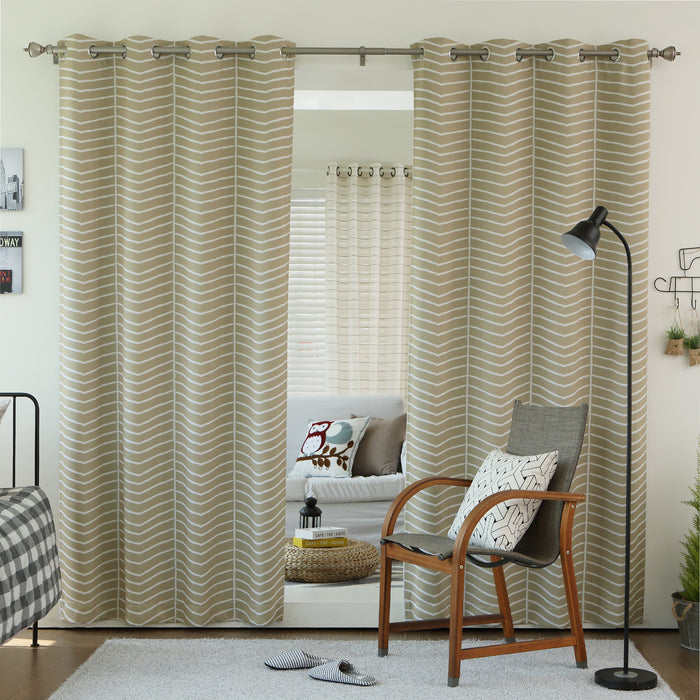 Sketched Chevron Room Darkening Curtains