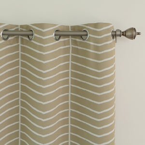 Sketched Chevron Room Darkening Curtains