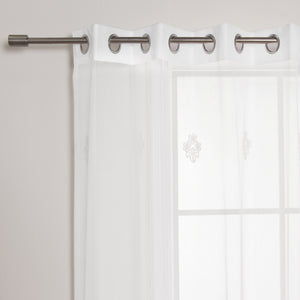 Sheer Damask Grommet Curtains