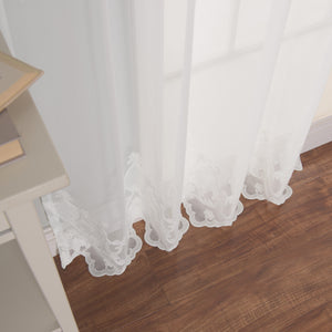 Sheer Damask Grommet Curtains