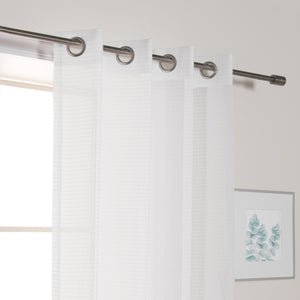 Sheer Thin Stripe Grommet Curtains