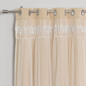 Lace Overlay Blackout Curtains