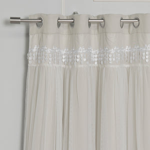Lace Overlay Blackout Curtains