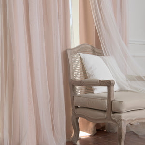 Floral Lace Overlay Blackout Curtains