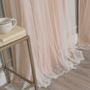 Floral Lace Overlay Blackout Curtains