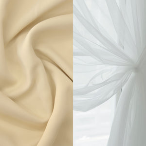 Tulle Overlay Grommet Blackout Curtains