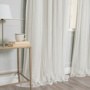 Tulle Overlay Grommet Blackout Curtains