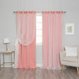 Tulle Overlay Grommet Blackout Curtains