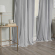 Tulle Overlay Grommet Blackout Curtains