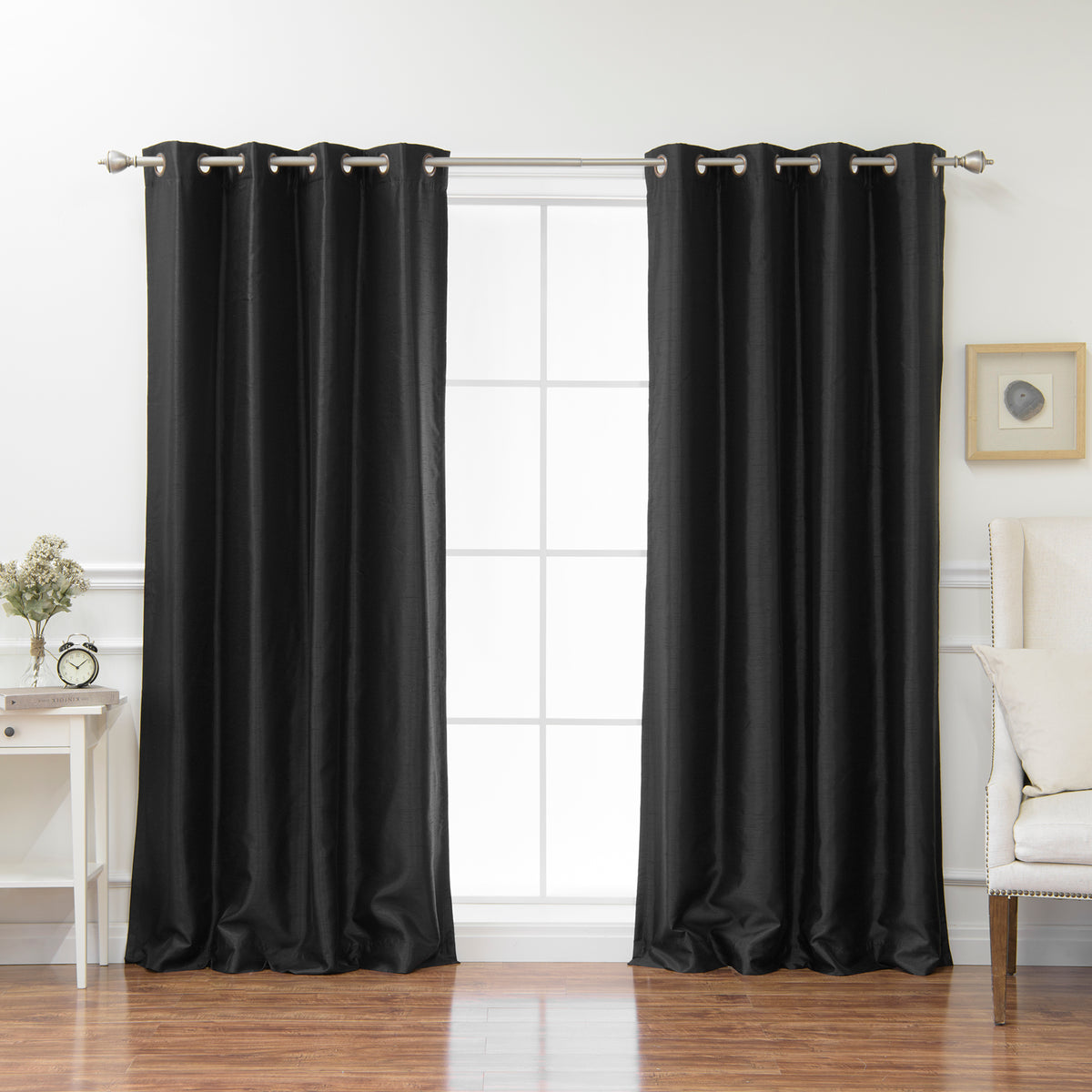 Faux Silk Grommet Blackout Curtains