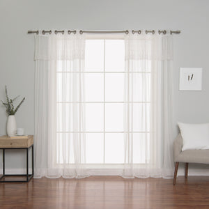 Tulle Lace with Attached Valance Curtains