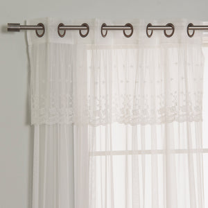 Tulle Lace with Attached Valance Curtains