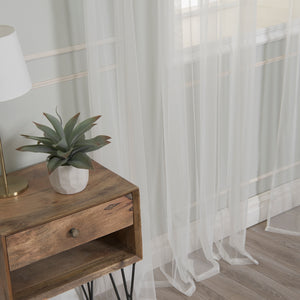 Tulle Lace with Attached Valance Curtains