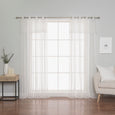 Tulle Lace with Attached Valance Silver Grommet Curtains