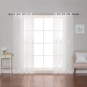 Sheer Trellis Grommet Curtains