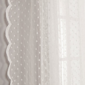 Sheer Lace Dot Wide Curtain