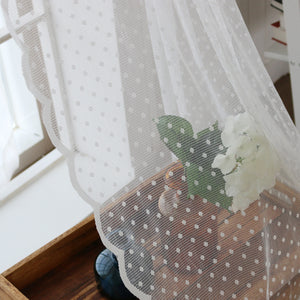 Sheer Lace Dot Wide Curtain