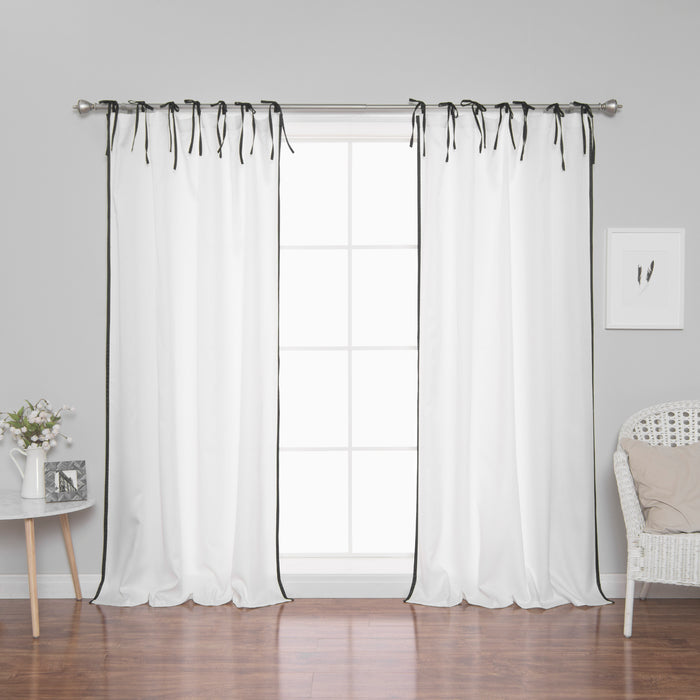 Oxford Border Tie Top Curtains