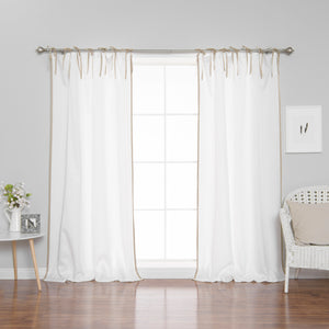 Oxford Border Tie Top Curtains