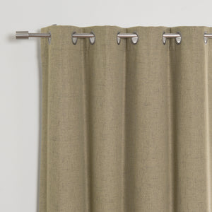 Faux Linen Grommet Thermal Room Darkening Curtains