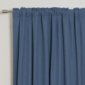 Faux Linen Back Tab Thermal Room Darkening Curtains