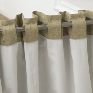 Faux Linen Back Tab Thermal Room Darkening Curtains