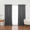 SolbloQ Heathered Linen Look Back Tab Blackout Curtains
