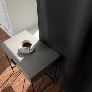 SolbloQ Heathered Linen Look Back Tab Blackout Curtains