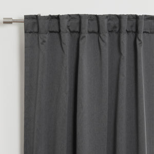 SolbloQ Heathered Linen Look Back Tab Blackout Curtains