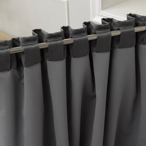 SolbloQ Heathered Linen Look Back Tab Blackout Curtains