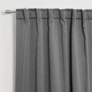 SolbloQ Heathered Linen Look Back Tab Blackout Curtains