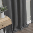 SolbloQ Heathered Linen Look Back Tab Blackout Curtains