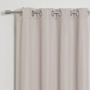 SolbloQ Basketweave Faux Linen Grommet Blackout Curtains