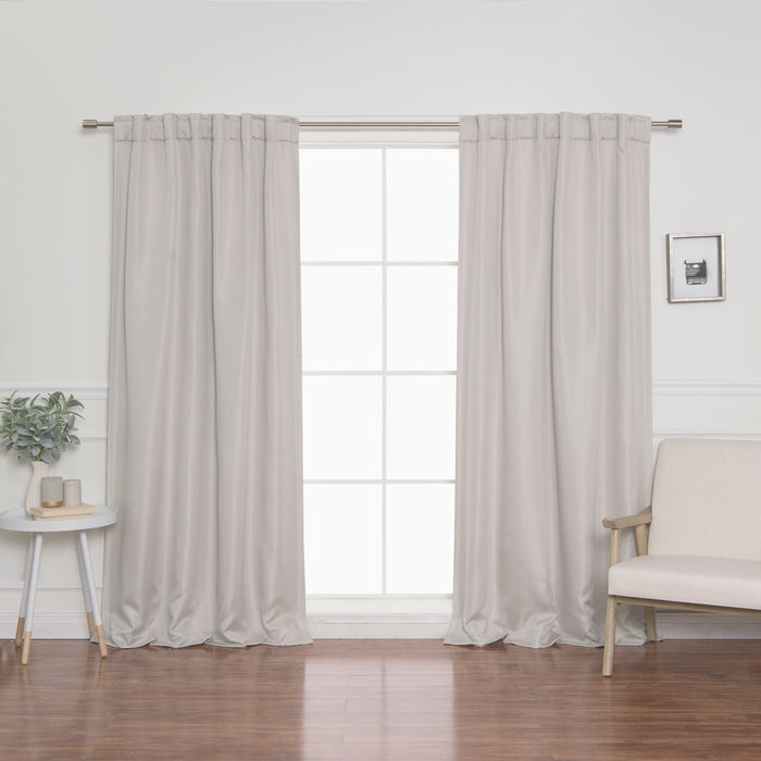 SolbloQ Basketweave Faux Linen Back Tab Blackout Curtains