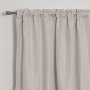 SolbloQ Basketweave Faux Linen Back Tab Blackout Curtains