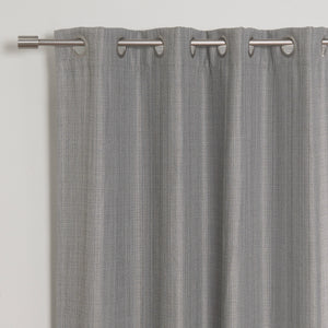 SolbloQ Woven Faux Linen Grommet Curtains with Blackout Lining