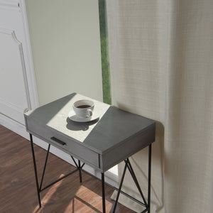 SolbloQ Woven Faux Linen Grommet Curtains with Blackout Lining