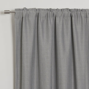 SolbloQ Woven Faux Linen Back Tab Curtains with Blackout Lining