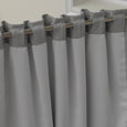 SolbloQ Woven Faux Linen Back Tab Curtains with Blackout Lining